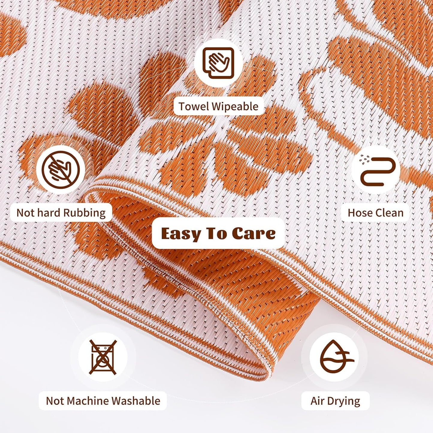 LOKHOM Outdoor Rug 5'x8' for Patios Waterproof Reversible Patio Mat Plastic Straw Rug for Porch, Deck, Balcony, Camper, Backyard